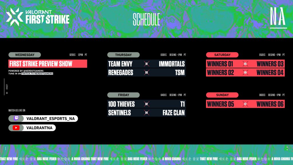 Calendrier de première frappe de Valorant