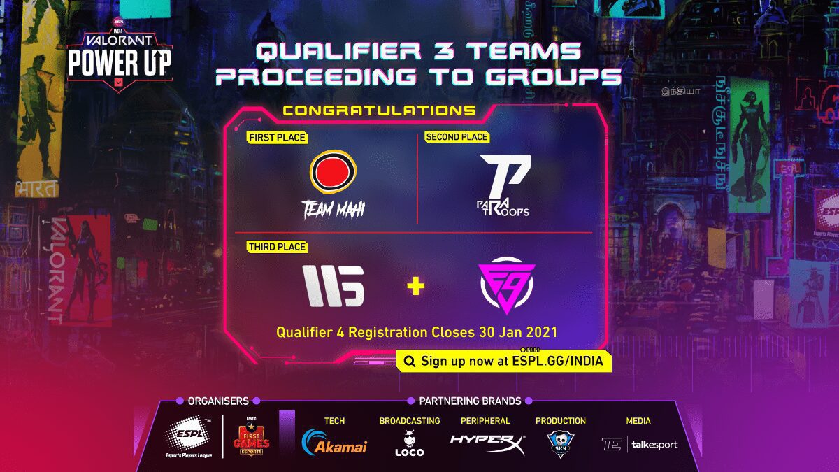 L'équipe Mahi remporte la qualification 3 de l'ESPL Valorant PowerUp India