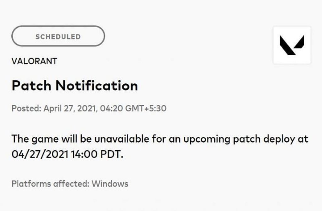 Les serveurs VALORANT dans le monde entier pour une maintenance