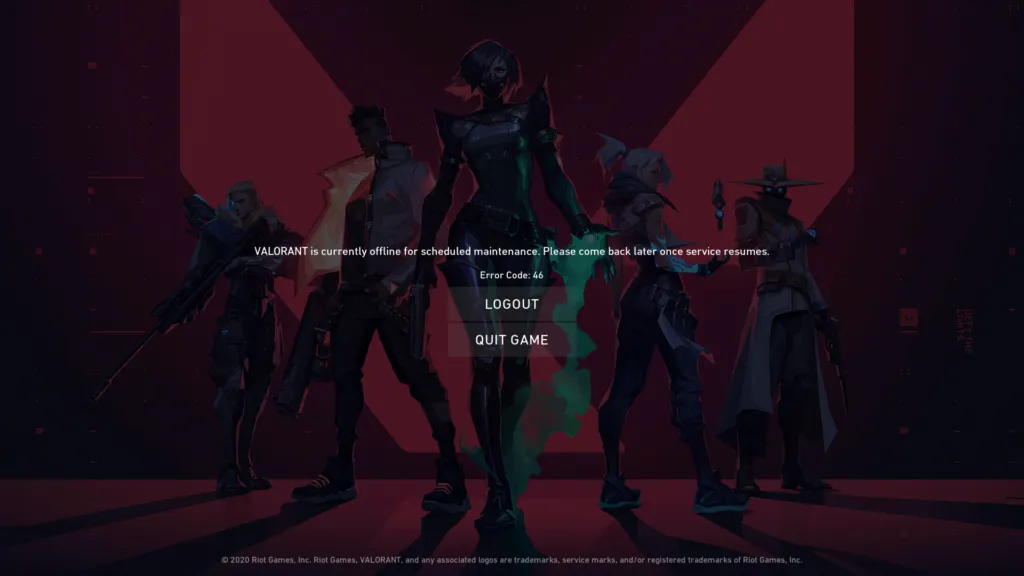 Obtenez-vous le code d'erreur VAL 46 dans Valorant ?  Ce code d'erreur est causé par un temps d'arrêt de la plate-forme, ce qui signifie que les serveurs sont actuellement en cours de maintenance.  Dans cet article, nous expliquerons ce qu'est le code d'erreur VAL 46, pourquoi vous l'obtenez et comment le corriger.