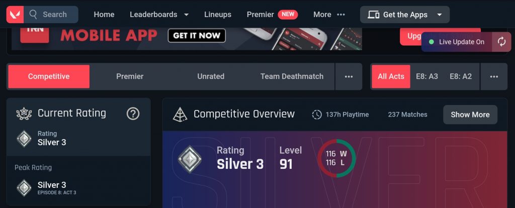 Comment verifier le temps de jeu dans Valorant