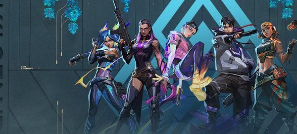 Image promotionnelle de la mise à jour de Valorant 8.11 présentant la nouvelle carte « Abyss » et les agents mis à jour Iso, Neon et Reyna.
