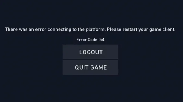 Code d'erreur Valorant 54
