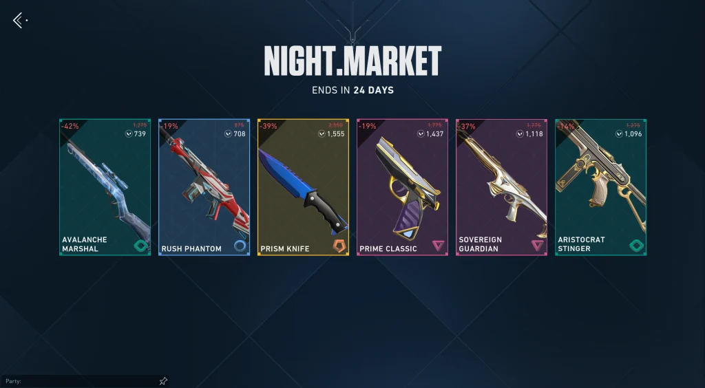 Marché nocturne de Valorant