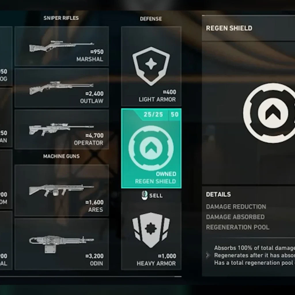 Bouclier de régénération Valorant