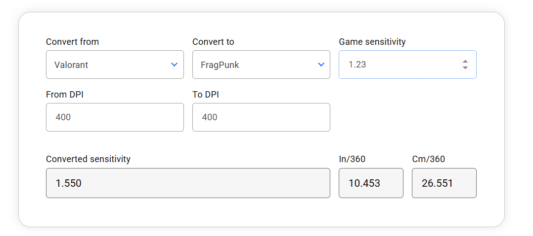 Comment convertir la sensibilite valorante en fragpunk