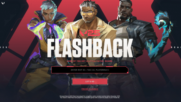 Interface du site Valorant Flashback 2025